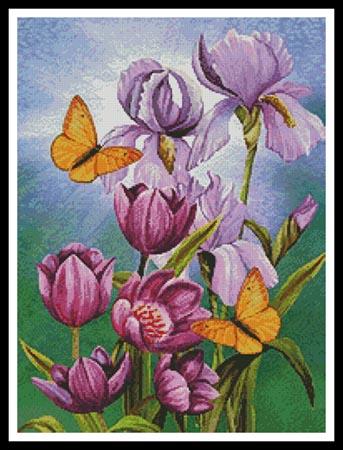 Irises And Tulips - Artecy Cross Stitch
