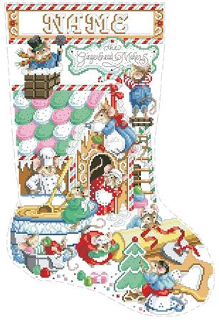 Gingerbread Mice Stocking - Kooler Design Studio
