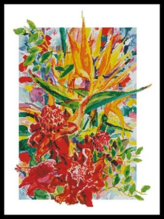 Torch Ginger & Bird Of Paradise - Artecy Cross Stitch