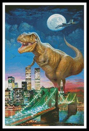 Dinosaur In New York - Artecy Cross Stitch