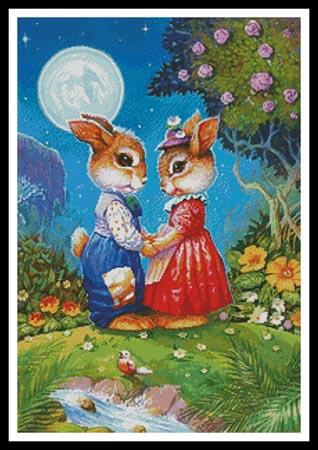 Rabbits In The Moonlight - Artecy Cross Stitch
