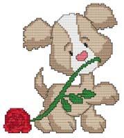 Puppy Rose - Cross Stitch Wonders