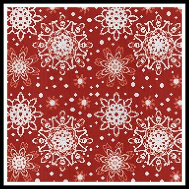 Red Snowflakes Cushion - Artecy Cross Stitch