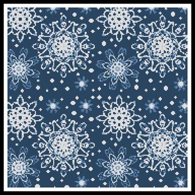 Blue Snowflakes Cushion - Artecy Cross Stitch