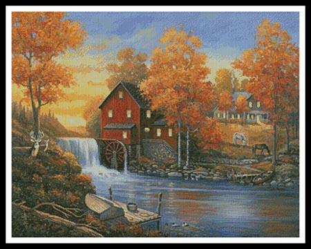 Autumn Sunset At The Old Mill - Artecy Cross Stitch