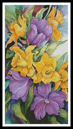 Tulips And Daffodils - Artecy Cross Stitch