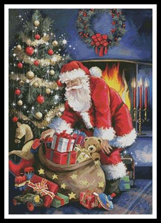 Santa At The Tree - Artecy Cross Stitch