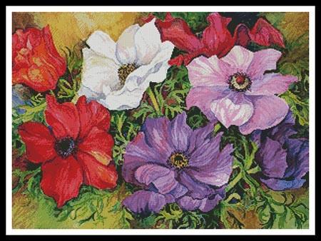 Colourful Anemones - Artecy Cross Stitch