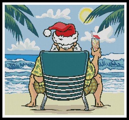 Santa On The Beach - Artecy Cross Stitch