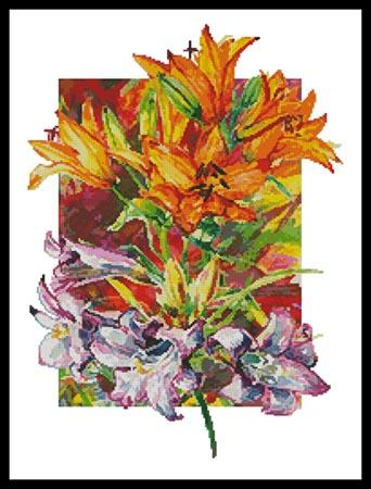 Amaryllis And Daylilies - Artecy Cross Stitch