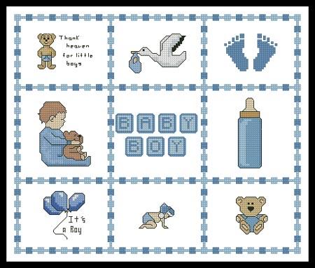 Baby Boy Sampler Small - Artecy Cross Stitch