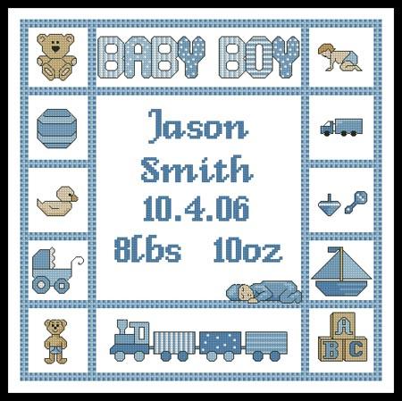 Baby Boy Sampler 1 - Artecy Cross Stitch