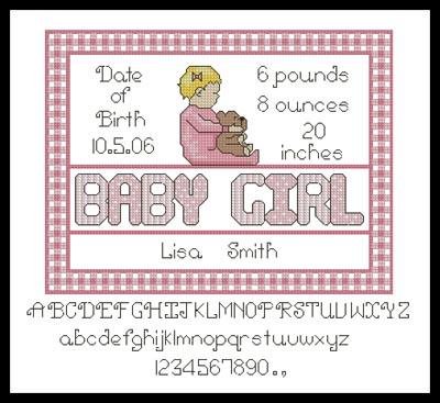 Baby Girl Sampler 2 - Artecy Cross Stitch