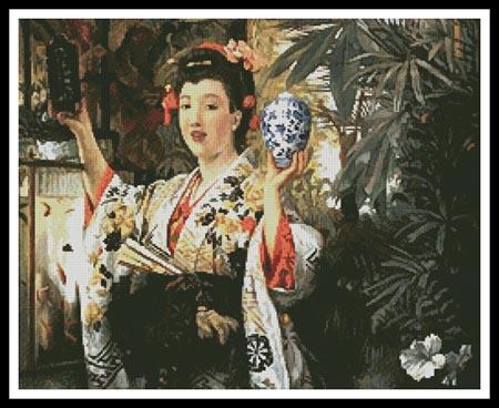 Young Lady Holding Japanese Objects - Artecy Cross Stitch