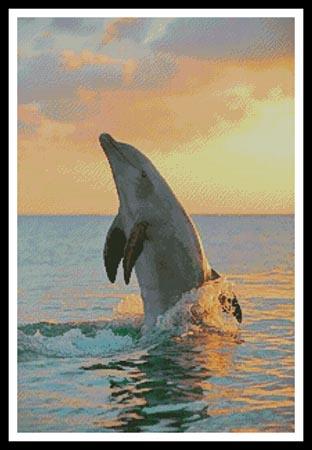 Golden Sunset Dolphin - Artecy Cross Stitch
