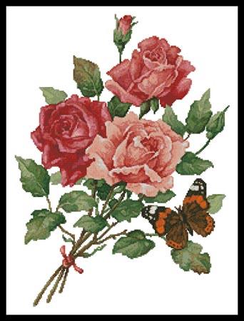 Roses And Butterfly - Artecy Cross Stitch
