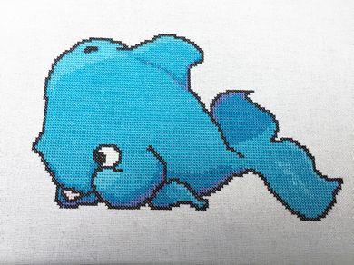 Cartoon Whale - White Willow Stitching