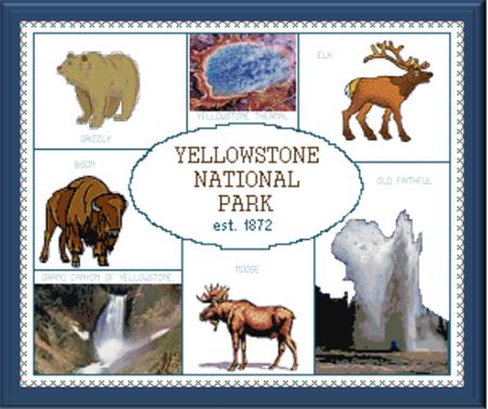 Yellowstone National Park Sampler - Cody Country Crossstitch