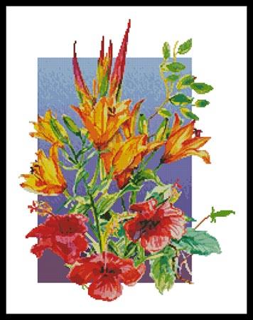 Hibiscus And Daylilies - Artecy Cross Stitch