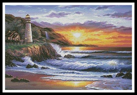 Lighthouse At Sunset - Artecy Cross Stitch