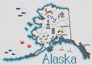 Alaska Map - Sue Hillis Designs