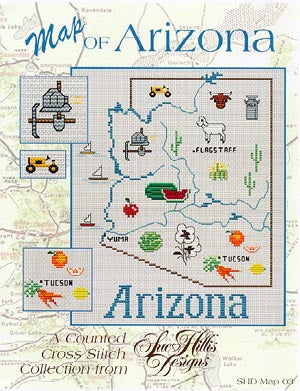 Arizona Map - Sue Hillis Designs