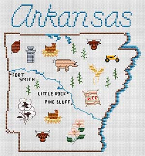 Arkansas Map - Sue Hillis Designs