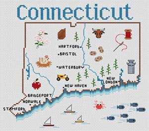 Connecticut Map - Sue Hillis Designs