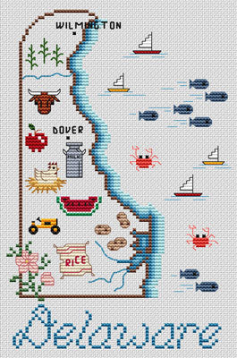 Delaware Map - Sue Hillis Designs