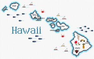 Hawaii Map - Sue Hillis Designs