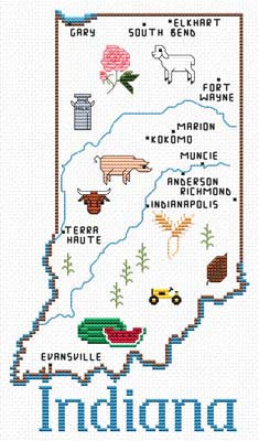 Indiana Map - Sue Hillis Designs
