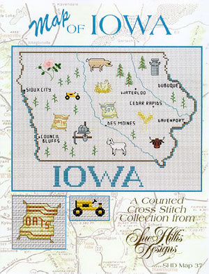 Iowa Map - Sue Hillis Designs