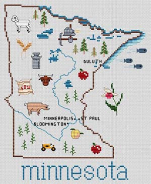 Minnesota Map - Sue Hillis Designs
