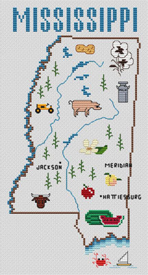 Mississippi Map - Sue Hillis Designs