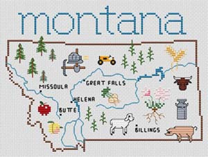 Montana Map - Sue Hillis Designs