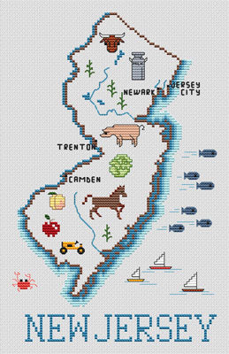 New Jersey Map - Sue Hillis Designs