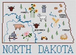 North Dakota Map - Sue Hillis Designs