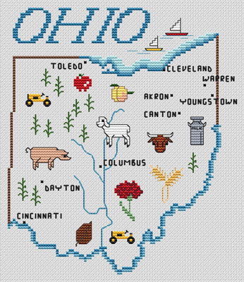Ohio Map - Sue Hillis Designs