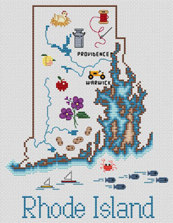 Rhode Island Map - Sue Hillis Designs