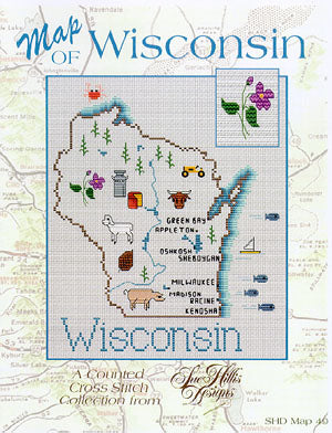 Wisconsin Map - Sue Hillis Designs
