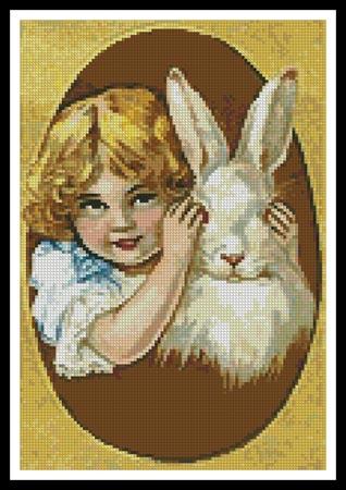 Easter Bunny And Girl - Artecy Cross Stitch