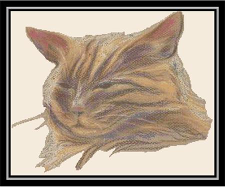 Tabby Cat Portrait - Cody Country Crossstitch