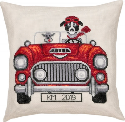 Car Dogs Cushion - Permin