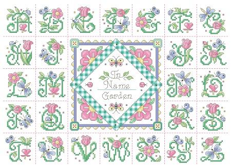 In The Garden Alphabet Sampler - Kooler Design Studio
