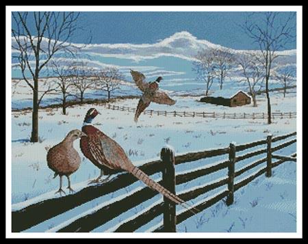 Pheasants In Winter - Artecy Cross Stitch