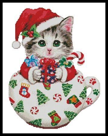 Christmas Kitty Cup - Artecy Cross Stitch
