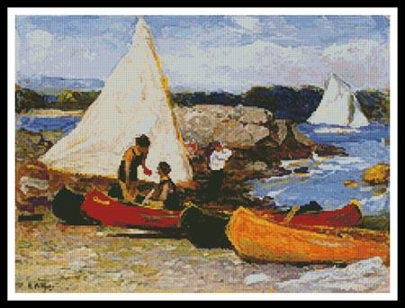 Canoes And Sailboats - Artecy Cross Stitch