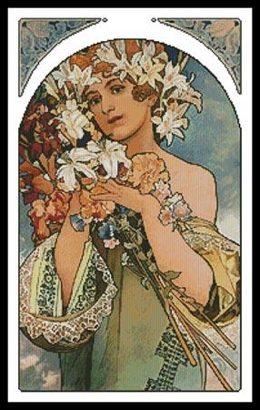 Flowers By Mucha - Artecy Cross Stitch