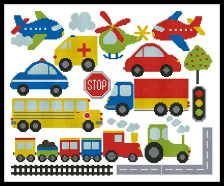 Transport Motifs - Artecy Cross Stitch
