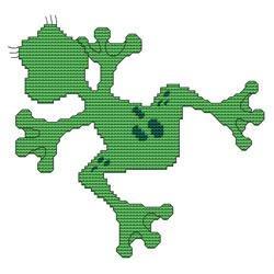 Funny Frog Flat Out - Cross Stitch Wonders